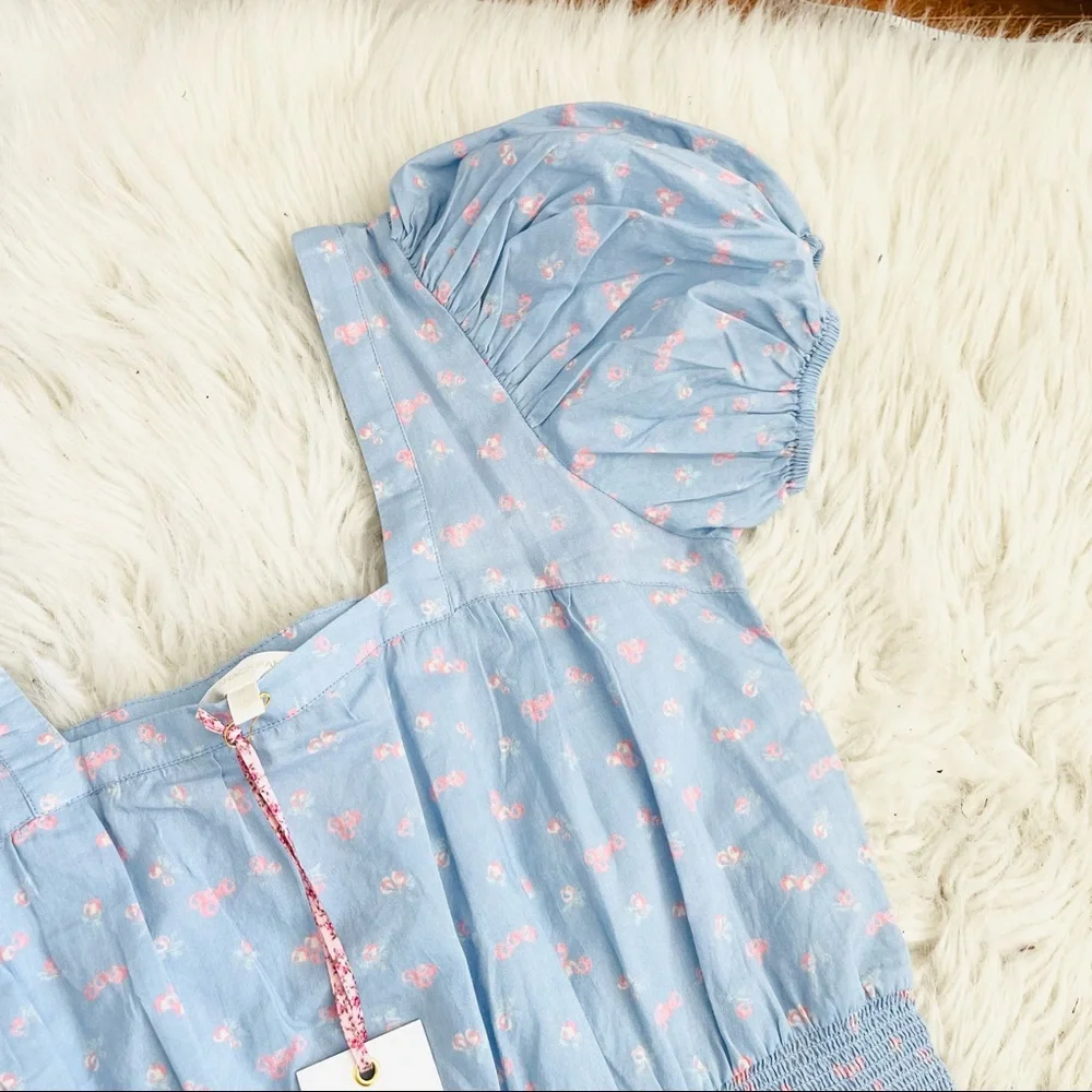 🔥Sales- NWT LoveShackFancy X REVOLVE Begonia Dress in Baby Blue Pomme - Size S - Picture 13 of 14